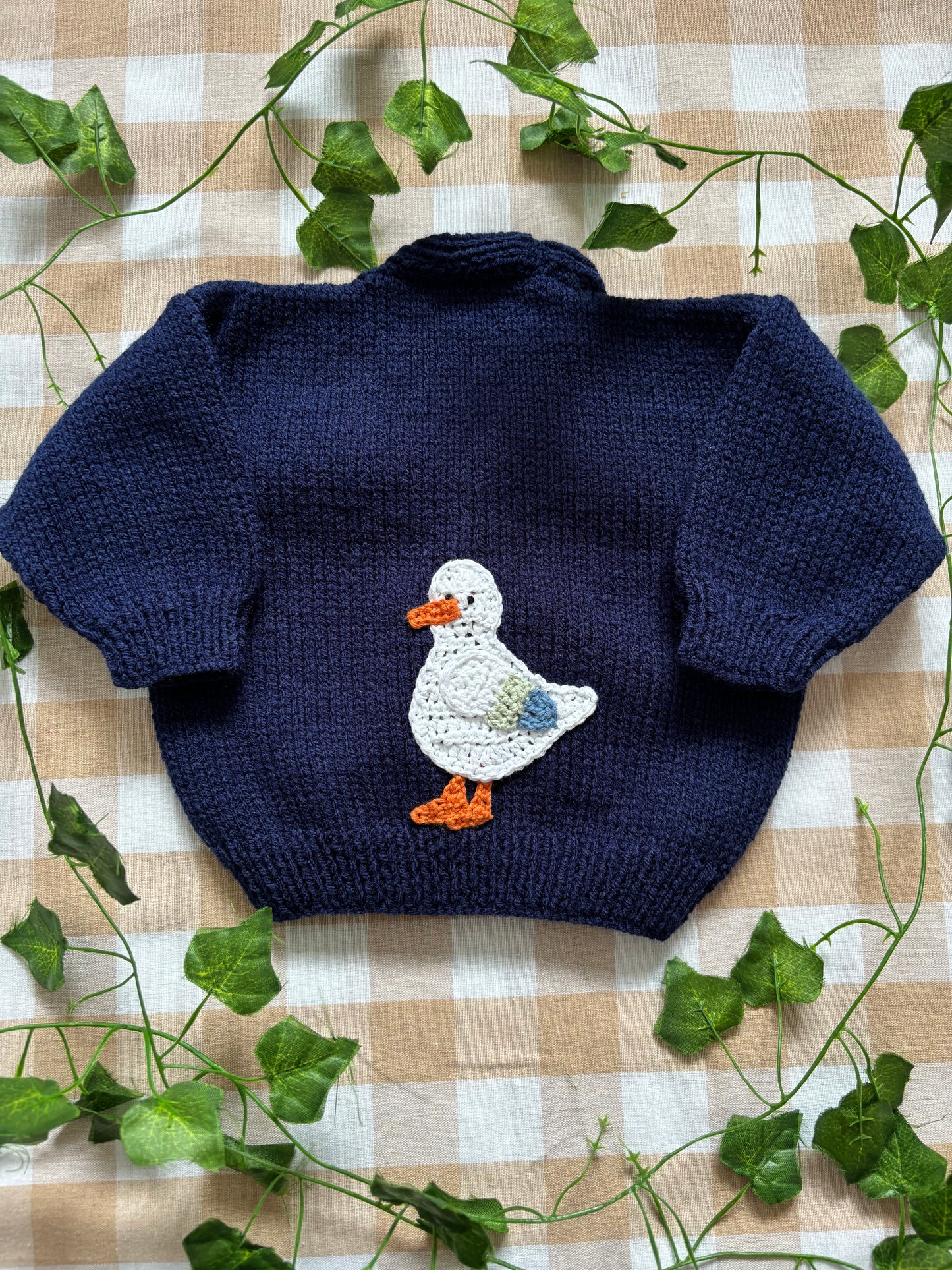 Personalise Me, Size 0-3 Months, Navy Name Seagull Cardi