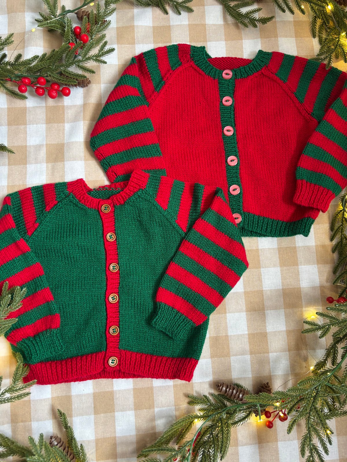 Matching Christmas Name Cardi set, Size 1-2 years