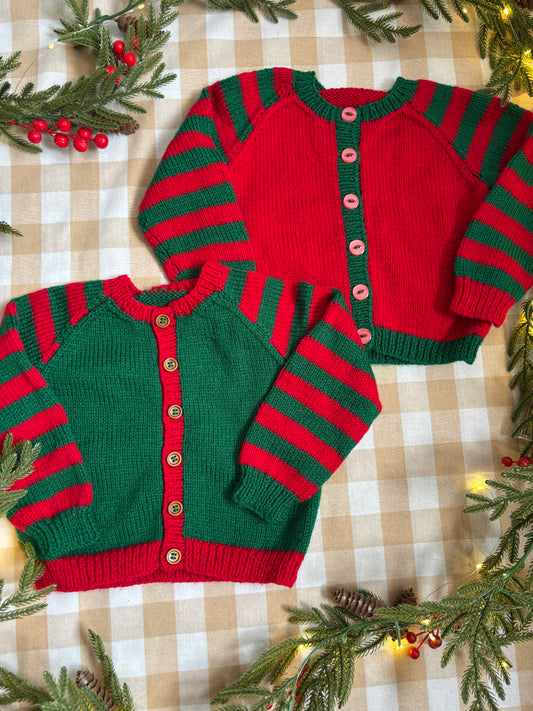 Matching Christmas Name Cardi set, Size 1-2 years