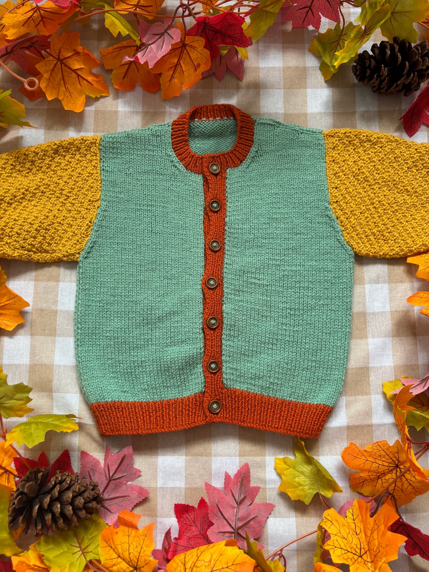 Personalise Me, Size 2-3 Squirrel Colour block Cardi