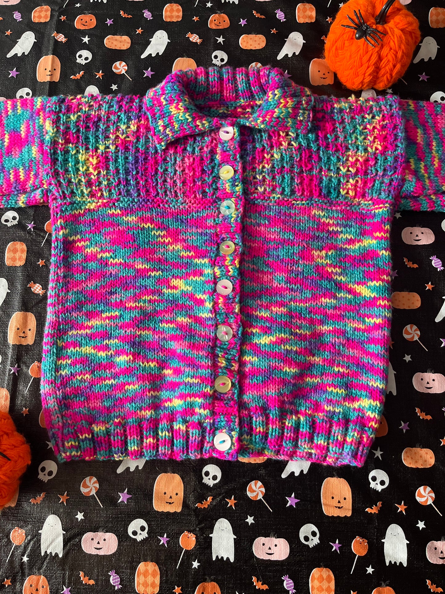 Size 3-5 Years, Boo Crew, Multi coloured Cardi